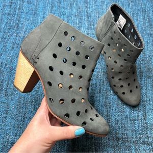 Rachel Comey Dazze Perforated Ankle Booties in Gray Leather
